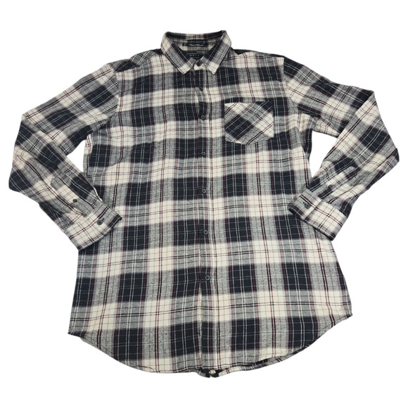 21Men Men LG Flannel Shirt *Full Zip Back* Plaid Fall Winter Cozy Lumberjack EUC - Picture 1 of 10